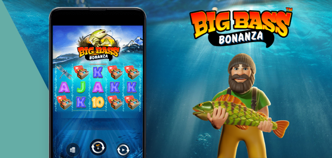 Imagem mostra smartphone aberto no jogo Big Bass Bonanza