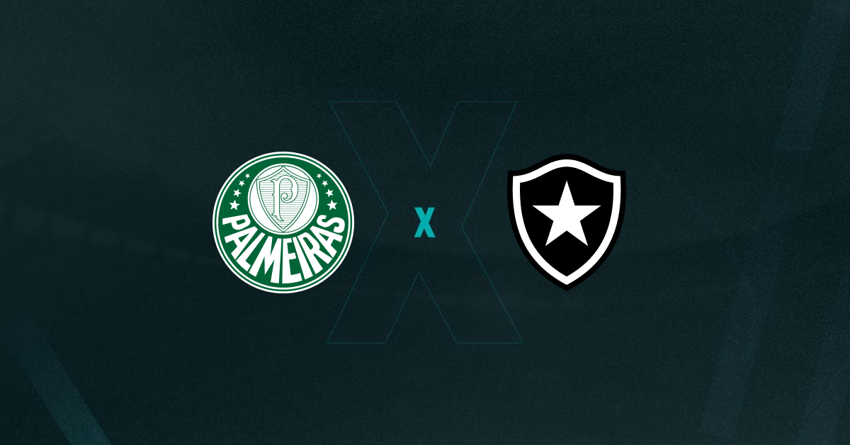 Escudos de Palmeiras e Botafogo, que duelam pelo Brasileirão