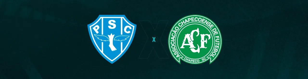 Escudos de Paysandu e Chapecoense, que duelam pela Série B