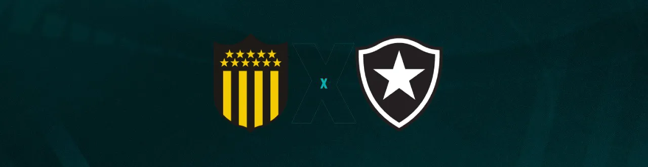 Escudos de Peñarol e Botafogo, que duelam pela Libertadores