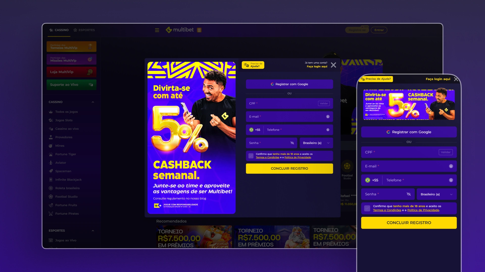 screemshot cadastro 02 multibet