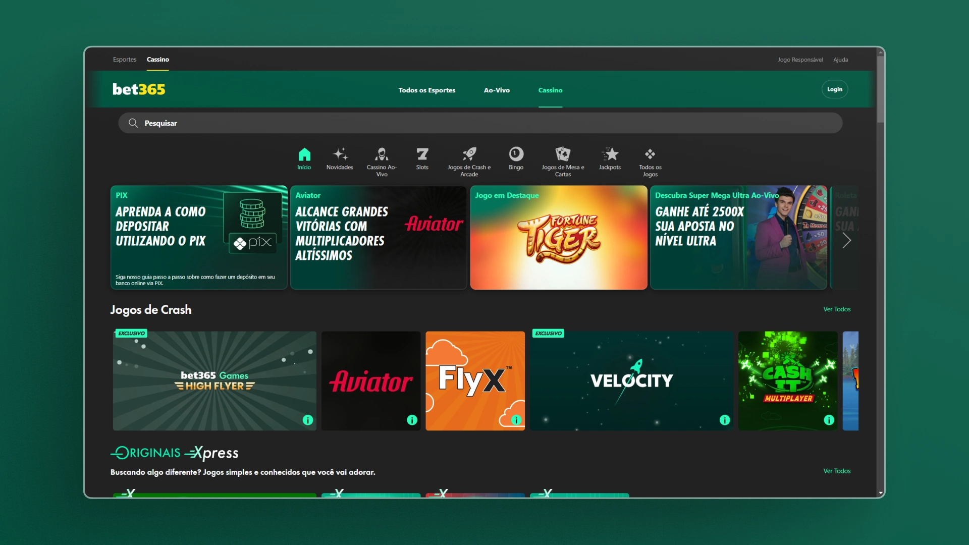 screenshot Como jogar no cassino bet365