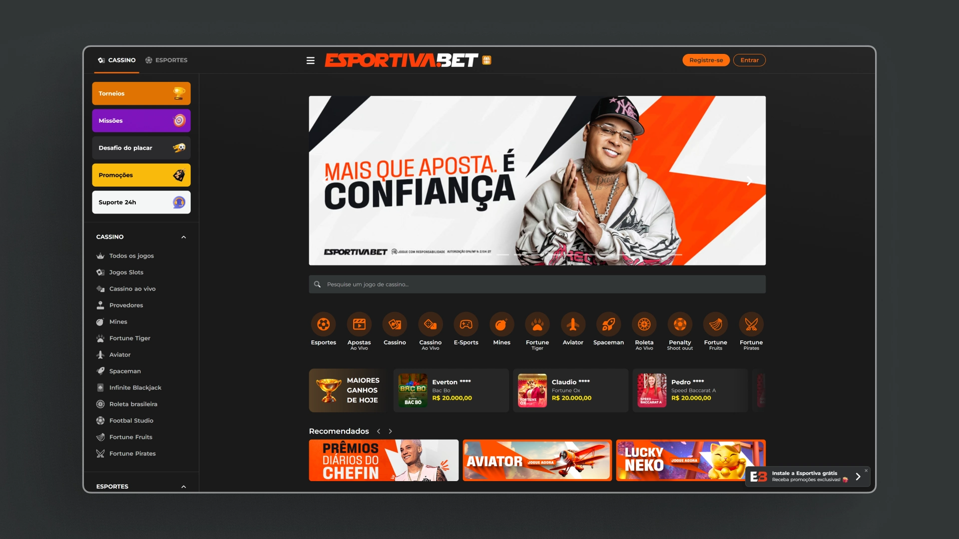 screenshot Como resgatar o bônus 01 esportivabet