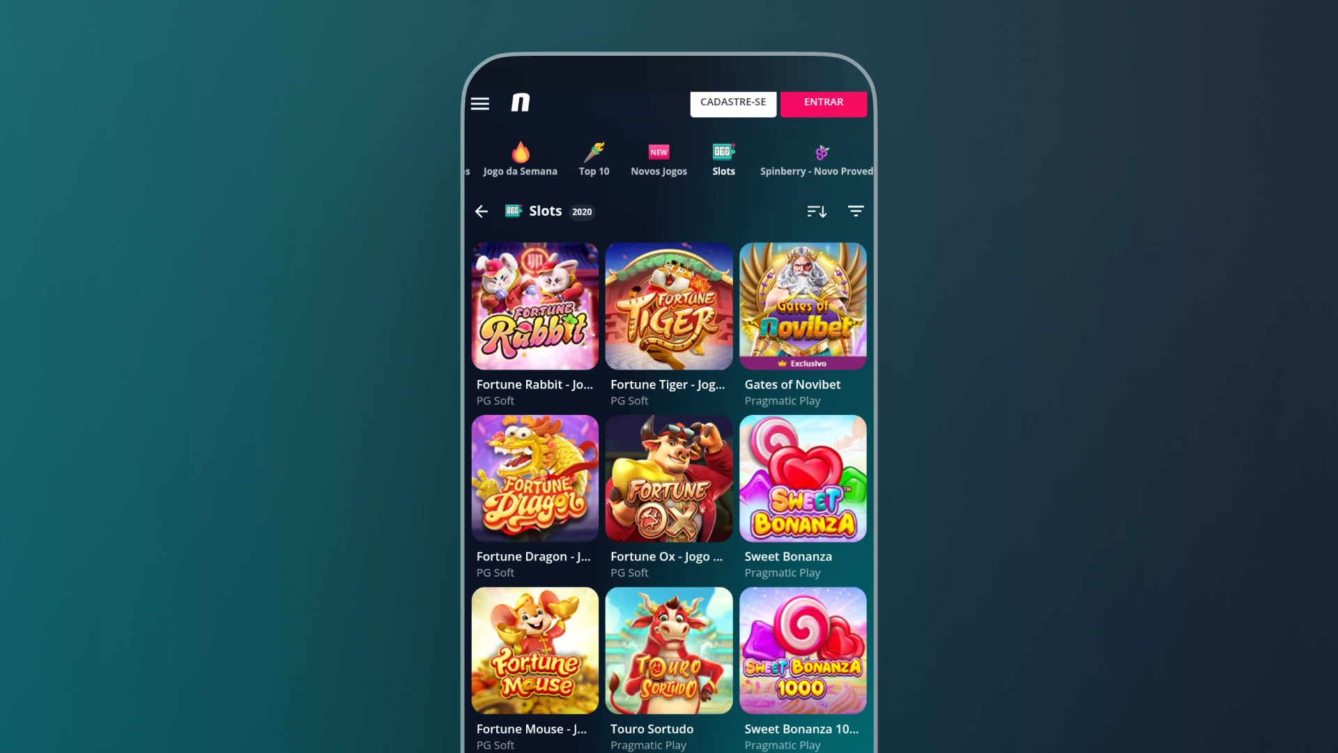 screenshot Quais os melhores slots novibet