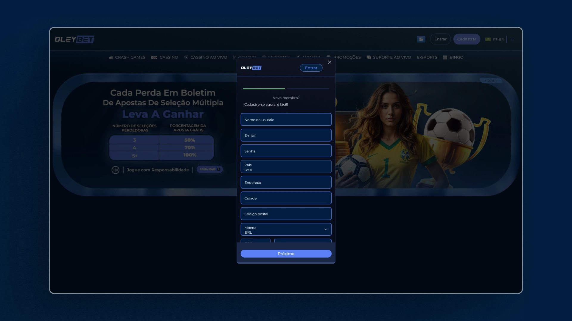 screenshot cadastro 01 oleybet