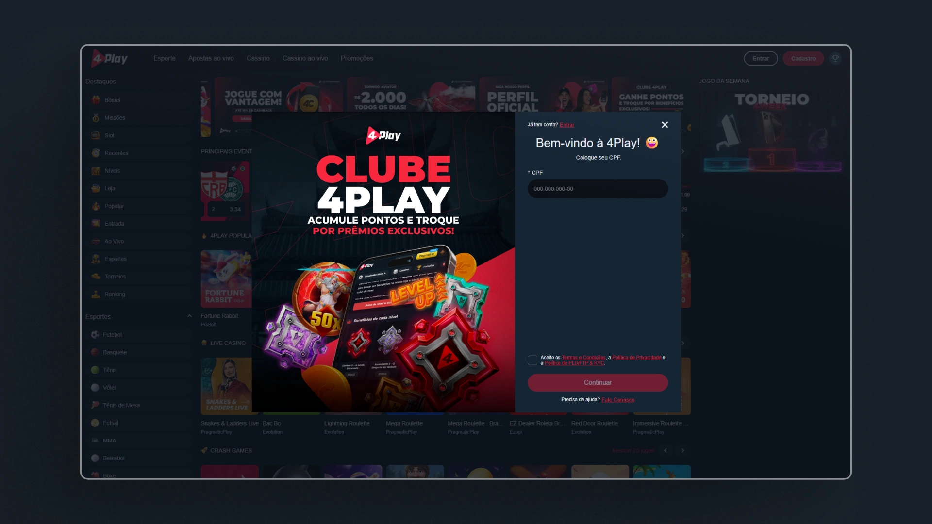 screenshot cadastro 02 4Play