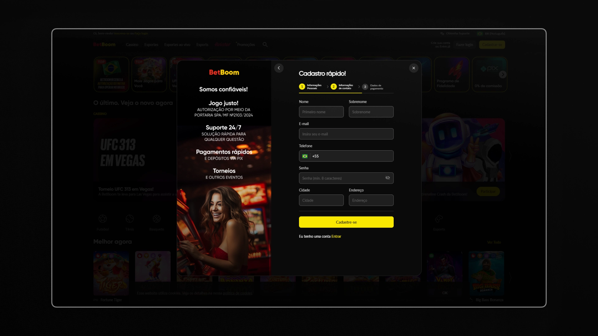 screenshot cadastro 02 betboom