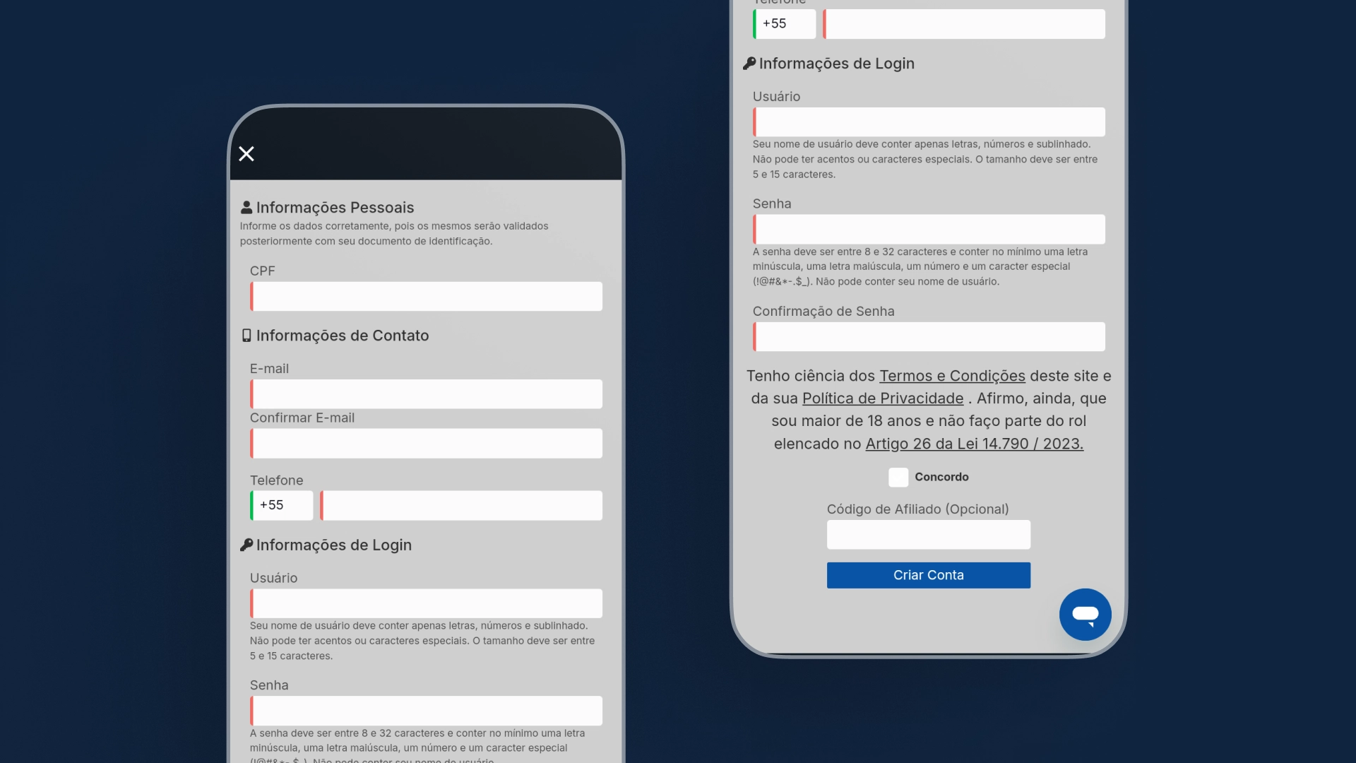 screenshot cadastro mobile betnacional