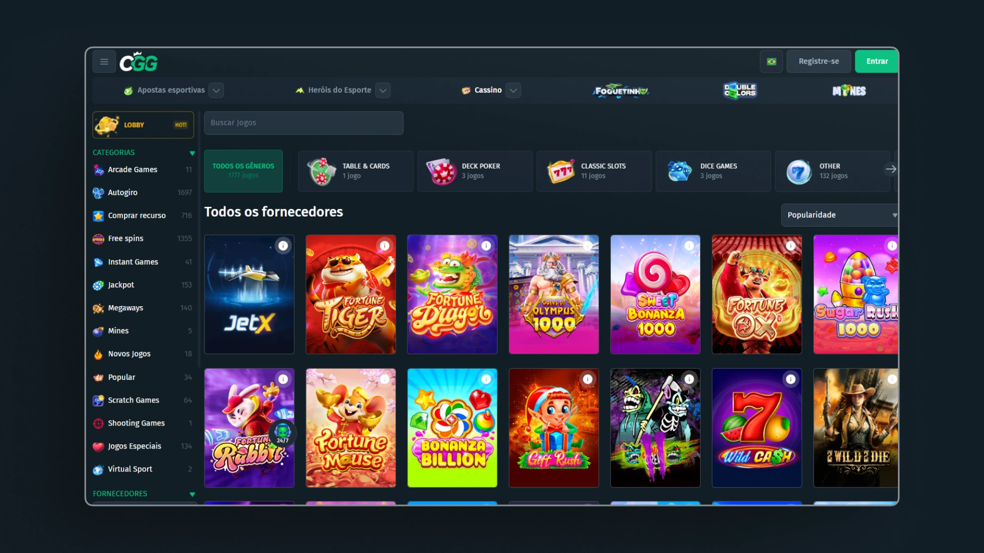 screenshot cassino CGG