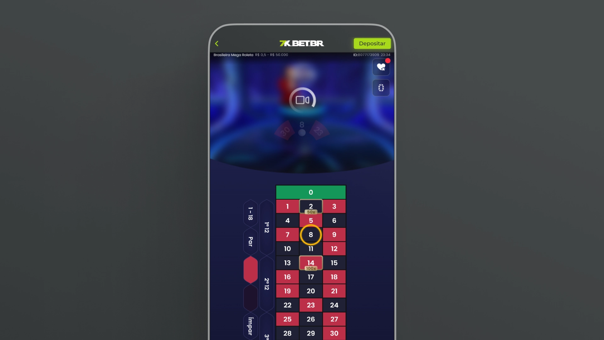 screenshot cassino ao vivo 7kBet