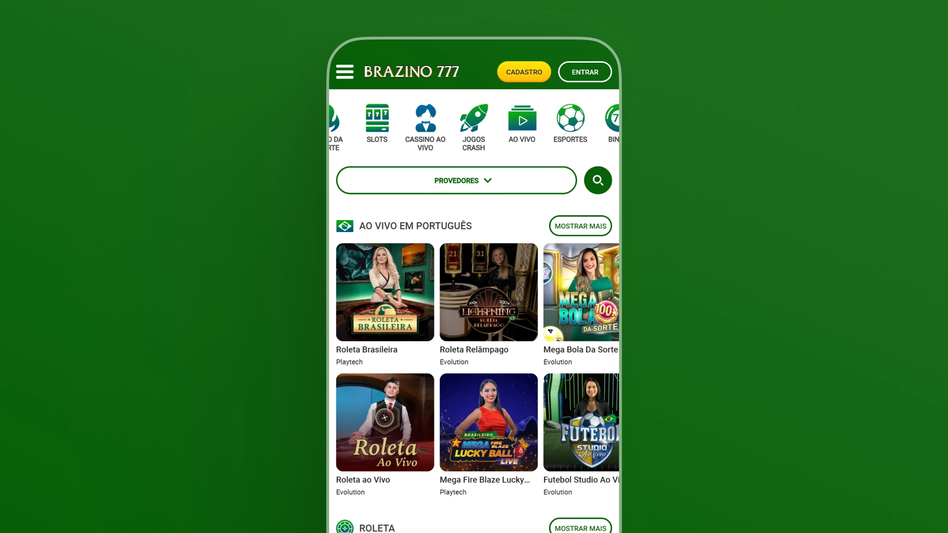 screenshot cassino ao vivo Brazino777