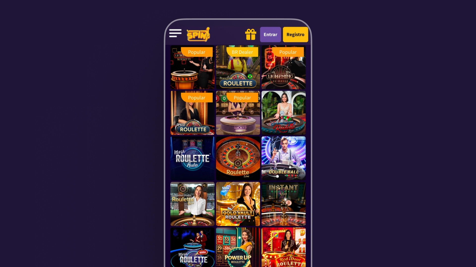 screenshot cassino ao vivo spin
