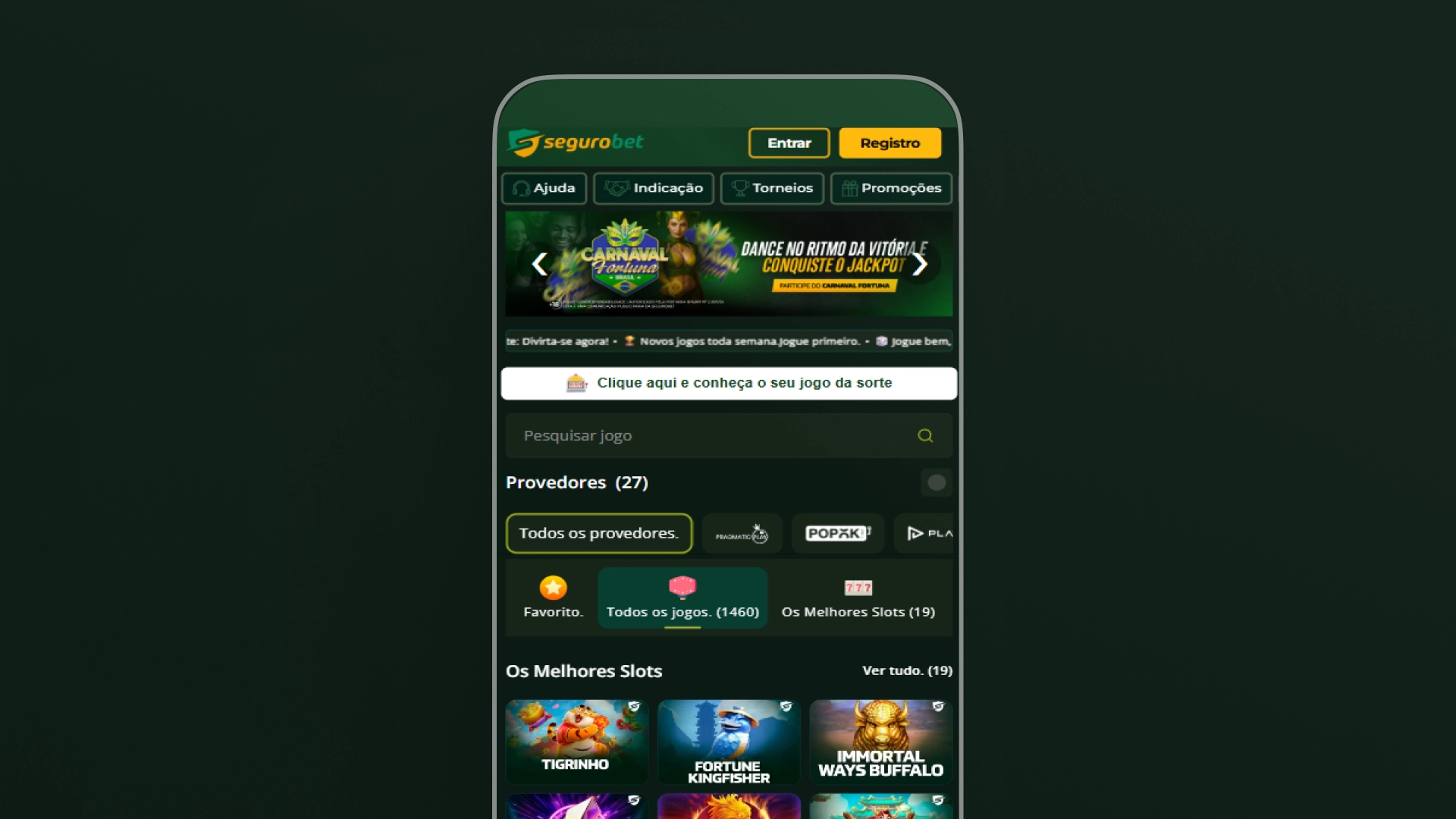 screenshot cassino segurobet