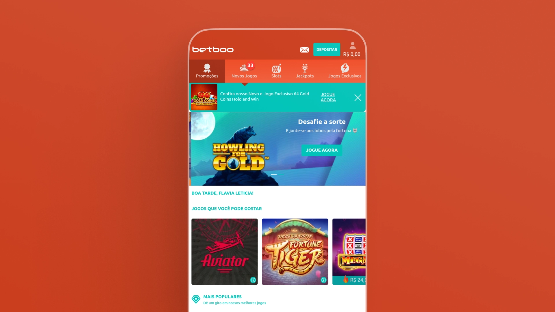 screenshot mobile cassino Betboo