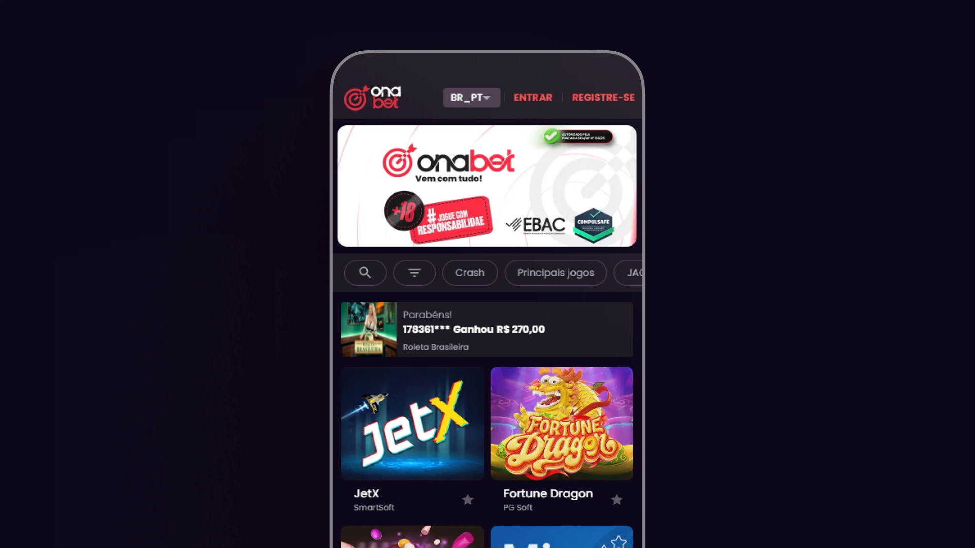 screenshot mobile cassino onabet