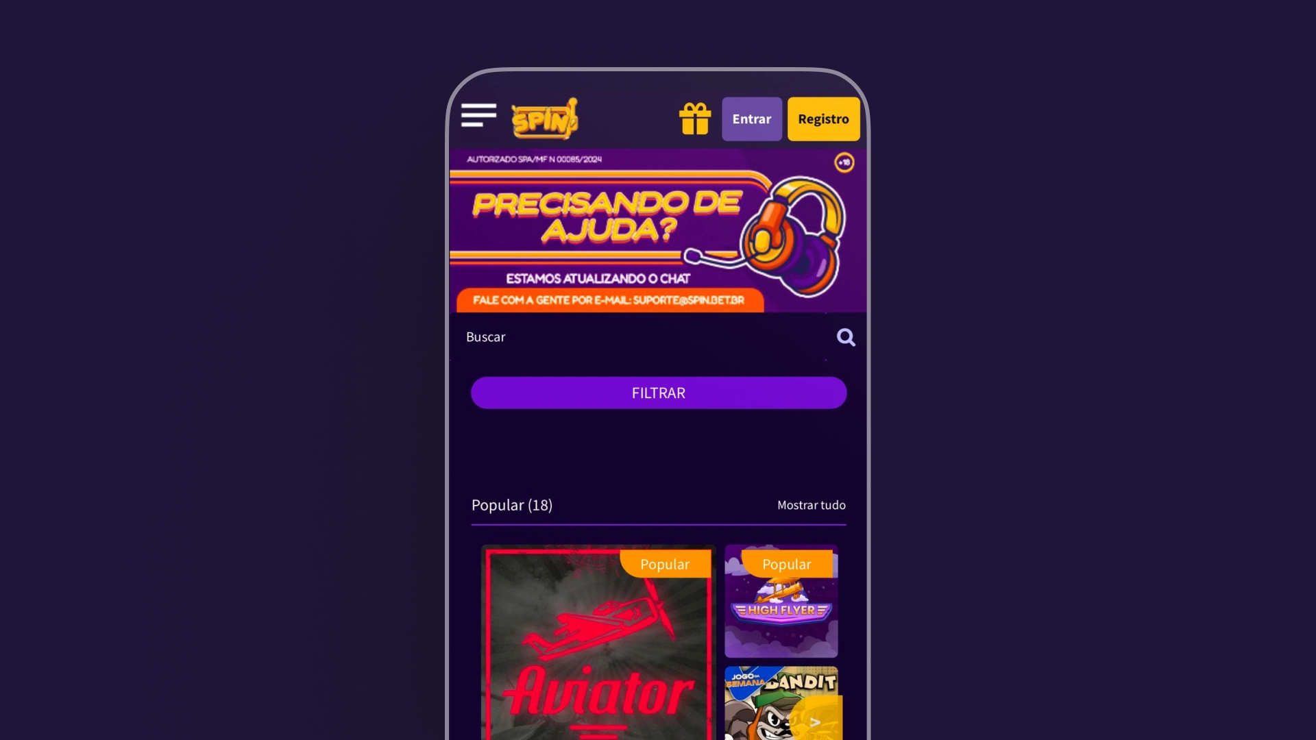 screenshot mobile cassino spin