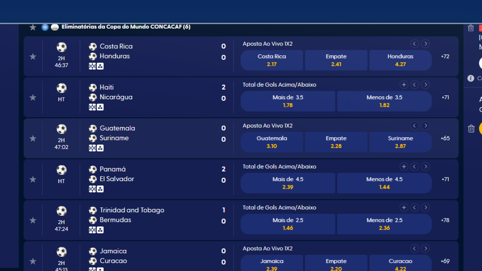 screenshot odds bet da sorte