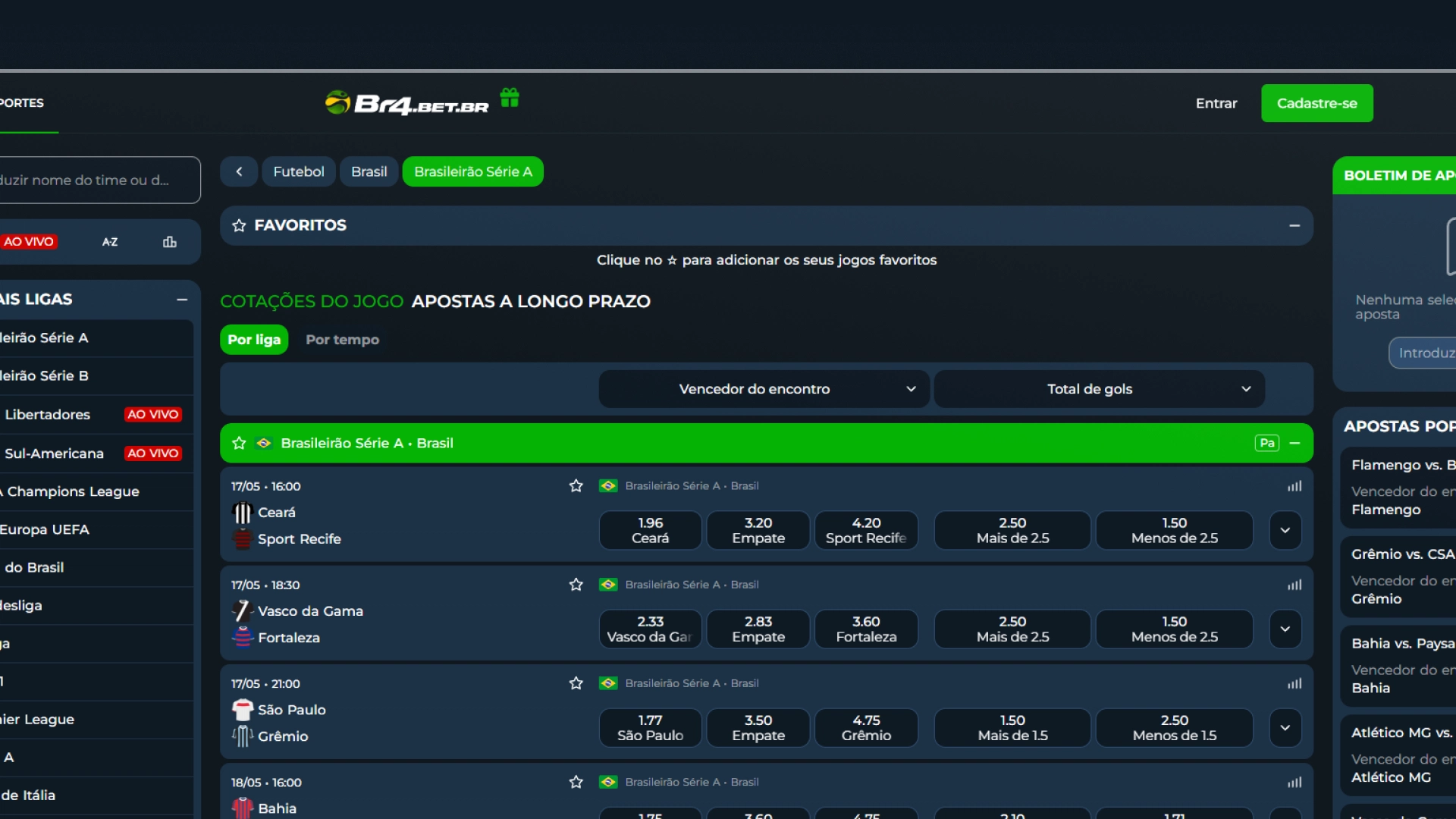 screenshot odds br4bet