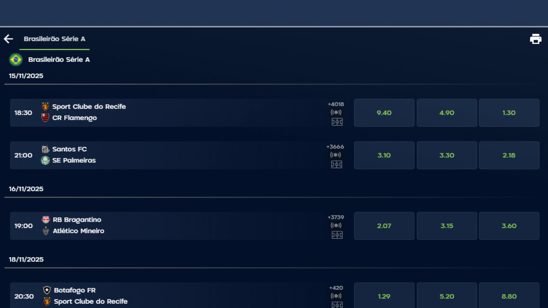 screenshot odds brbet