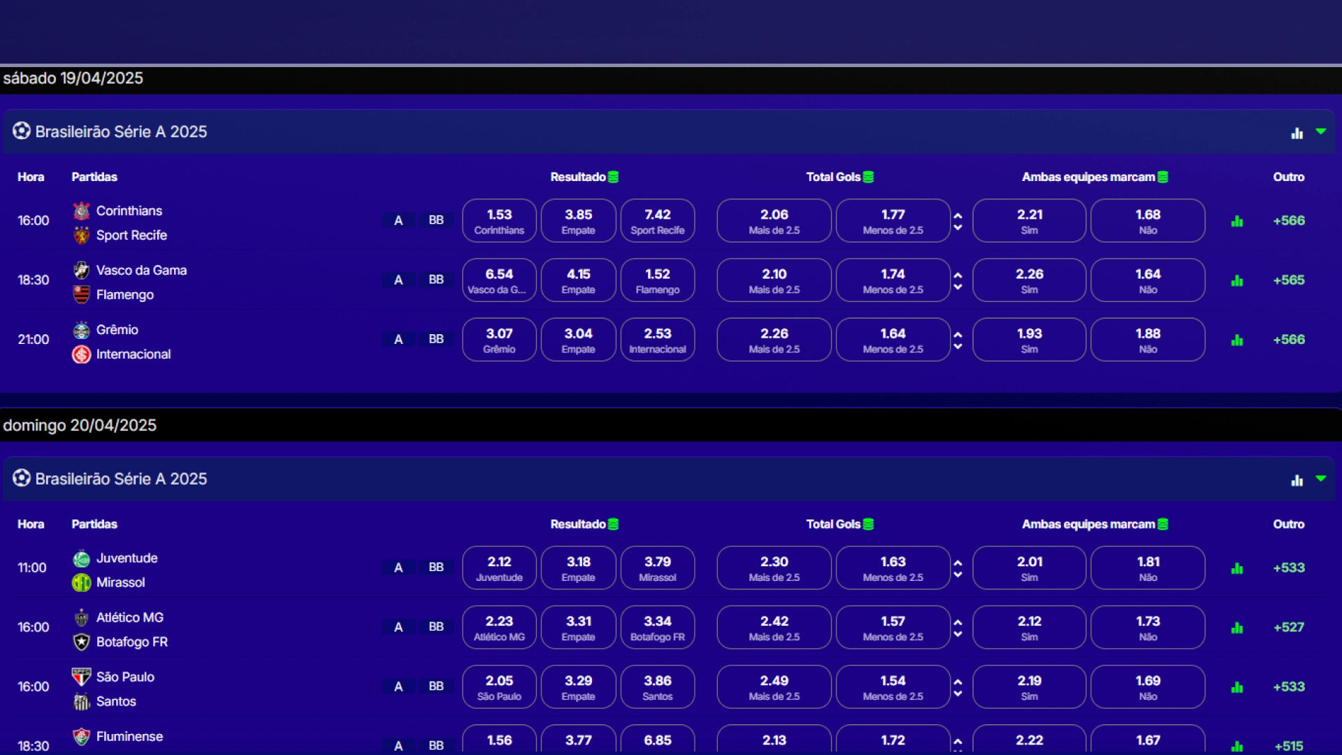 screenshot odds esportivas esportes da sorte