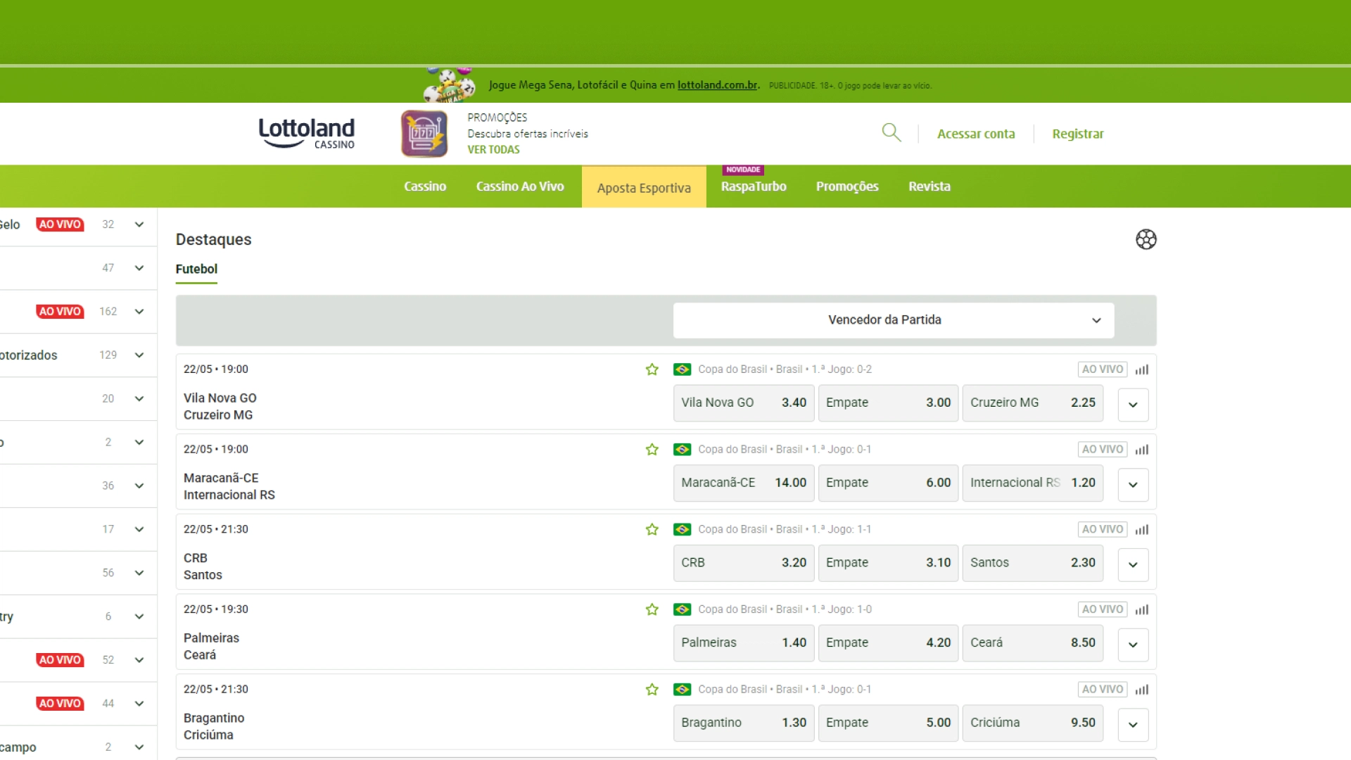 screenshot odds lottoland