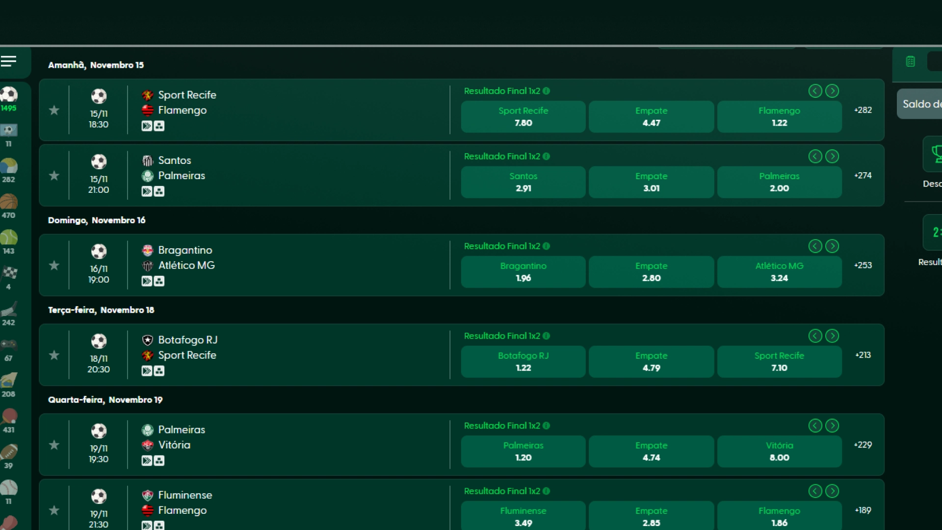 screenshot odds vera bet