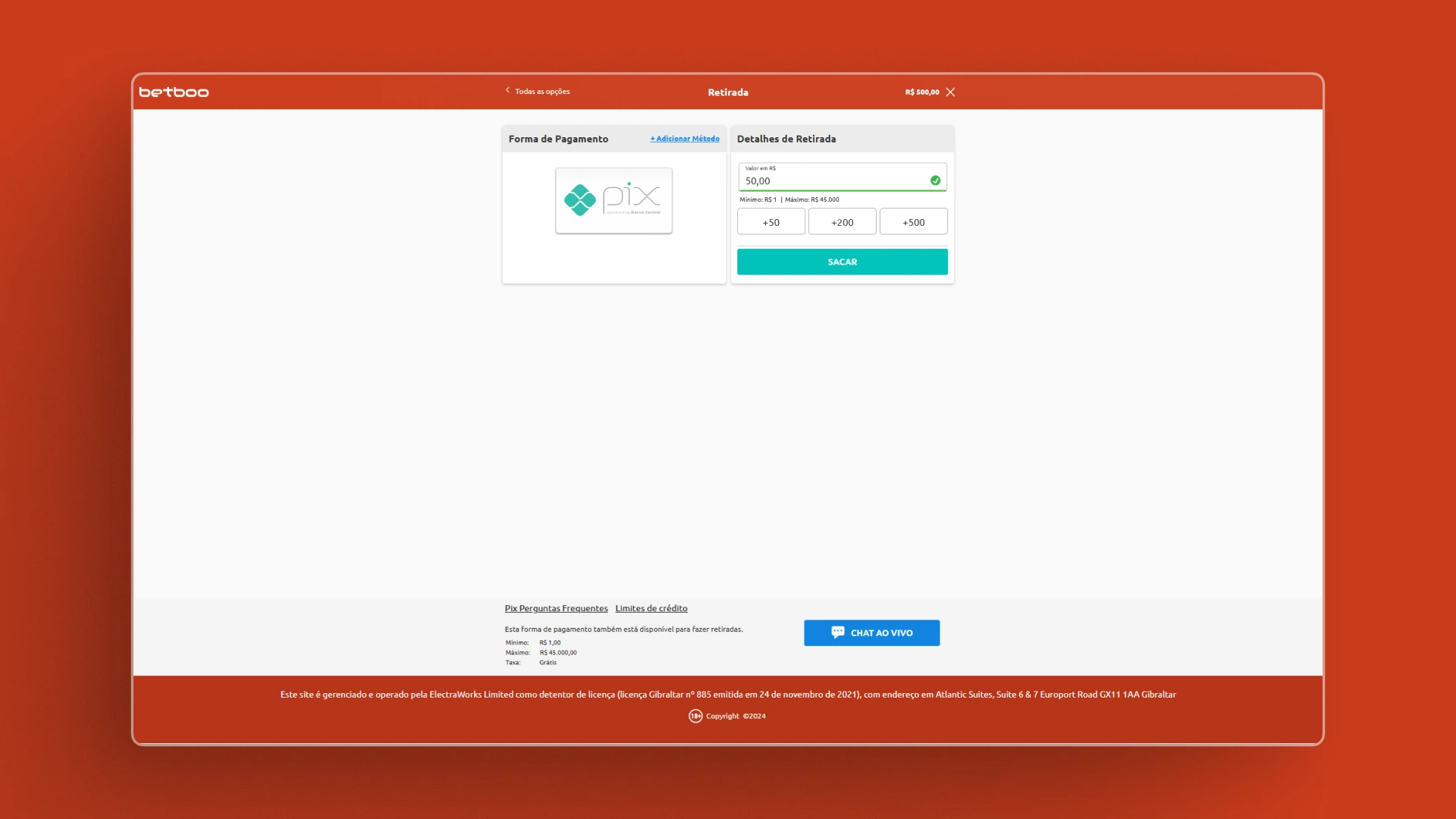 screenshot saque betboo