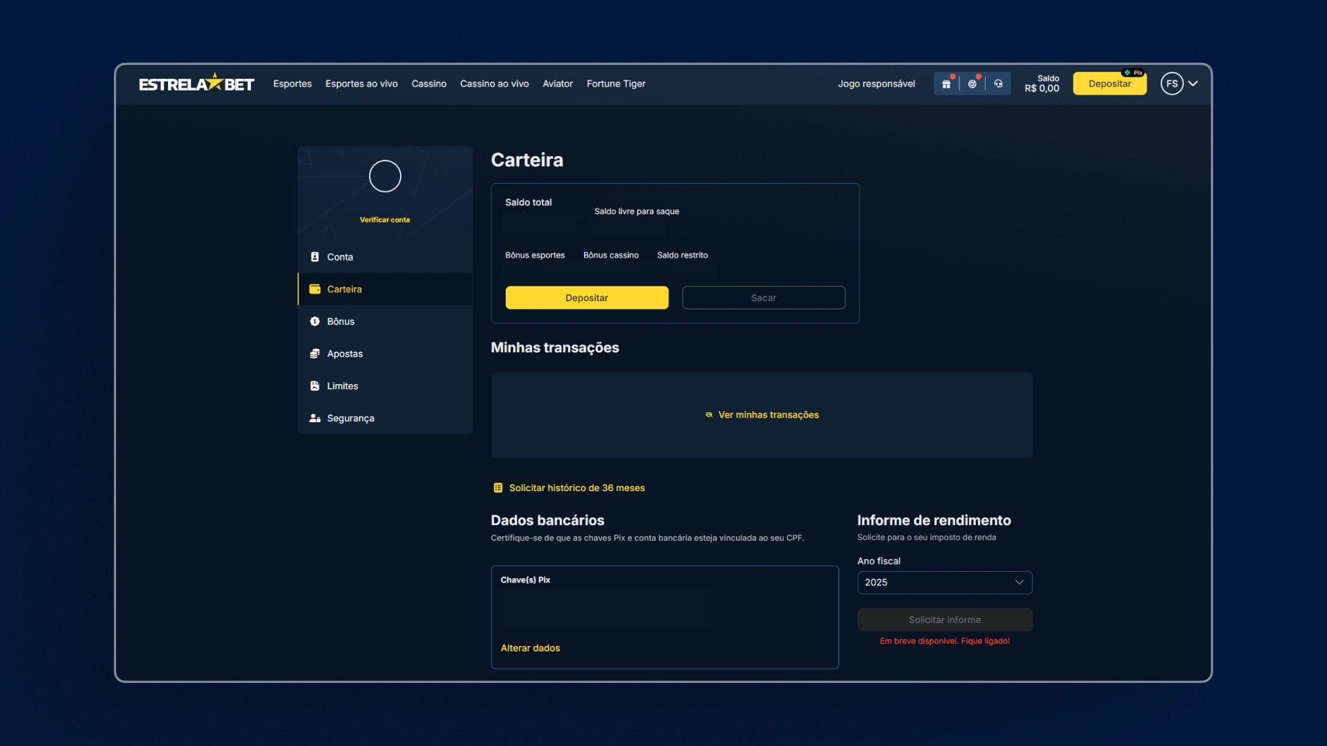 screenshot saque estrela bet