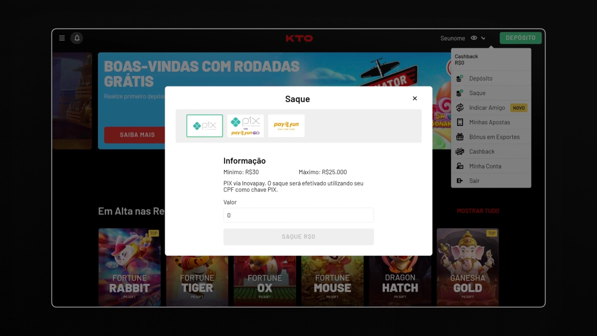 screenshot saque kto