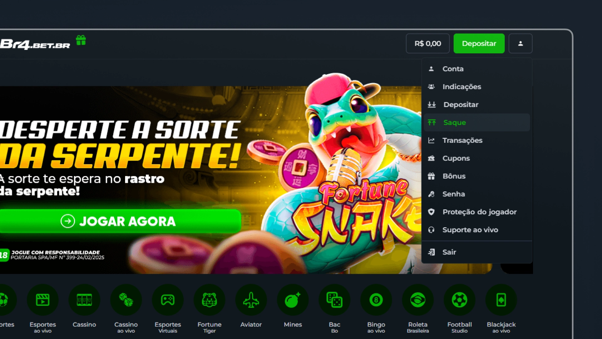 screenshot saque passo 1 br4bet