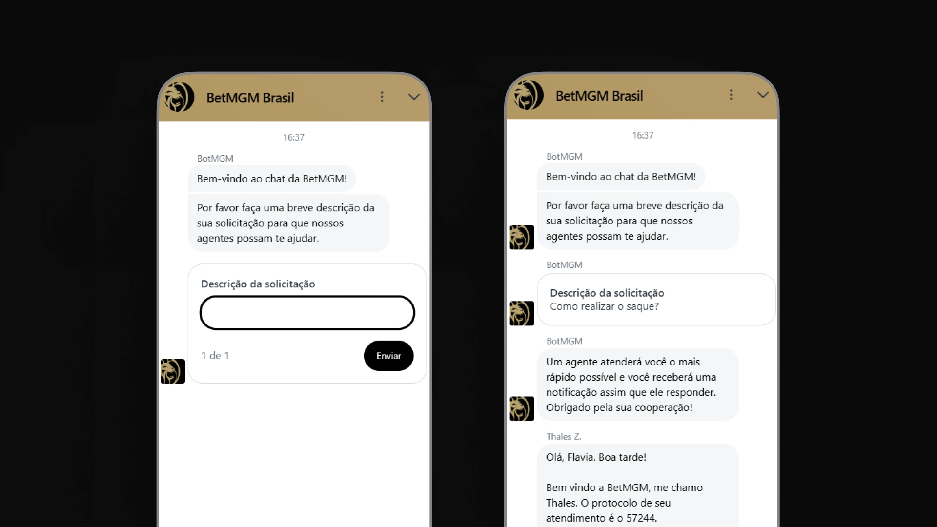 screenshot suporte chat betmgm