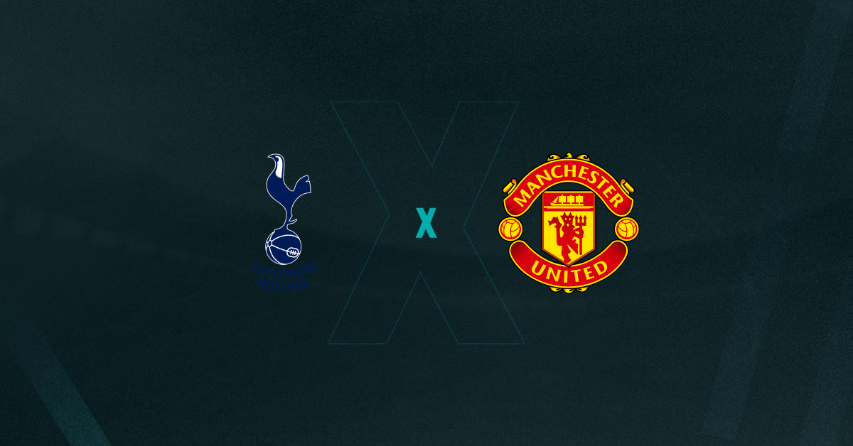 Escudos de Tottenham e Manchester United, que duelam pela Copa da Liga Inglesa