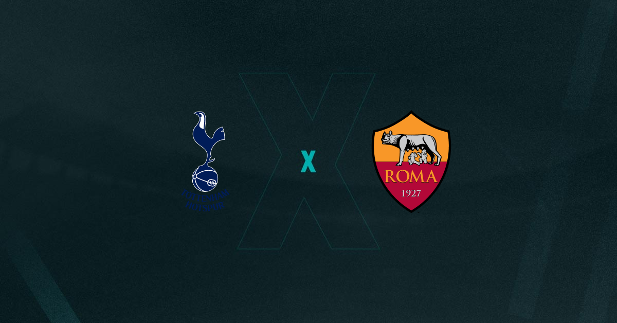 Escudos de Tottenham e Roma, que duelam pela Europa League