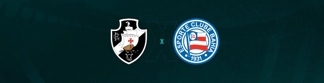 Escudos de Bahia e Vasco, que duelam pelo Brasileirão