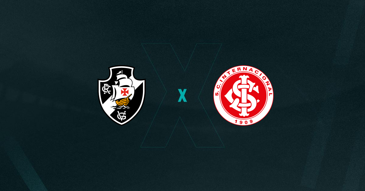 Escudos de Vasco e Internacional, que duelam pelo Brasileirão