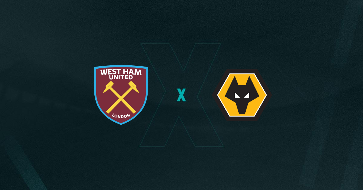 Escudos de West Ham e Wolverhampton, que se enfrentam pela Premier League